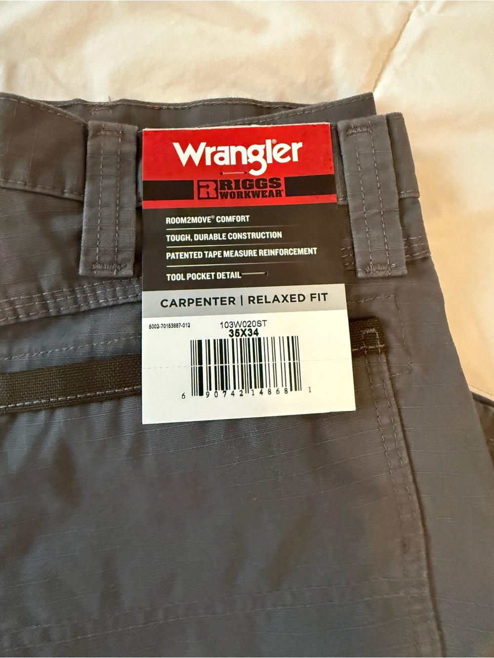Wrangler Men’s Carpenter Cargo Pants - Gray